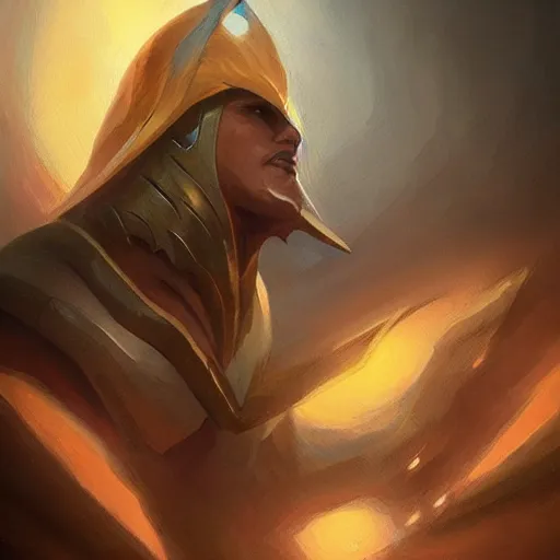 Image similar to azir from league of legends trending on artstation, painted by greg rutkowski