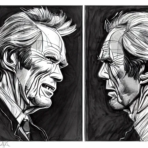 Image similar to a realistic yet scraggly portrait sketch of the side profile of a stern and sophisticated clint eastwood, trending on artstation, intricate details, in the style of frank auerbach, in the style of sergio aragones, in the style of martin ansin, in the style of david aja, in the style of mattias adolfsson