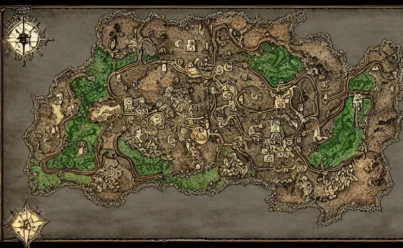 Prompt: Intricate dungeon map for d&d, digital paint, wizards of the coast