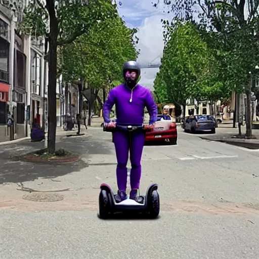 Image similar to thanos on a segway in google street view