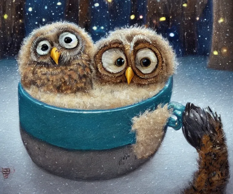 Prompt: a qr code pointing to the youtube website! dream long shot of a very cute owl chick nesting in a very cozy cup on the window of a smiling toddler, esao andrews, humorous illustration, hyperrealistic, big depth of field, warm colors, night scenery, low light, 3 d octane render, 4 k, conceptart, hyperdetailed, hyperrealistic, trending on artstation