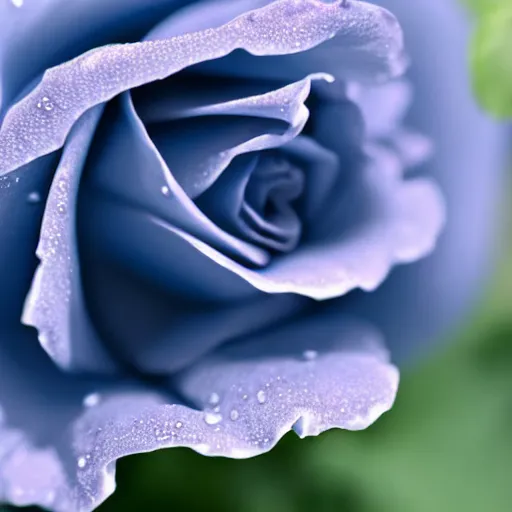 Image similar to A 4k photo of a blue rose, morning dew on the rose, high contrast