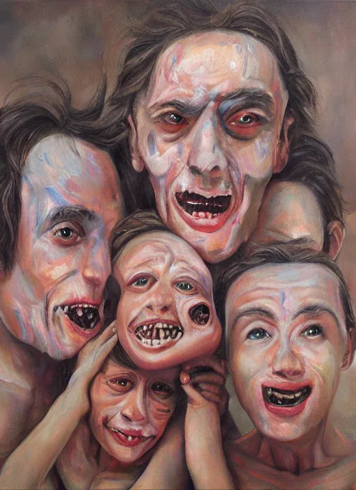 Image similar to we are freaks, oil painting, highly detailed