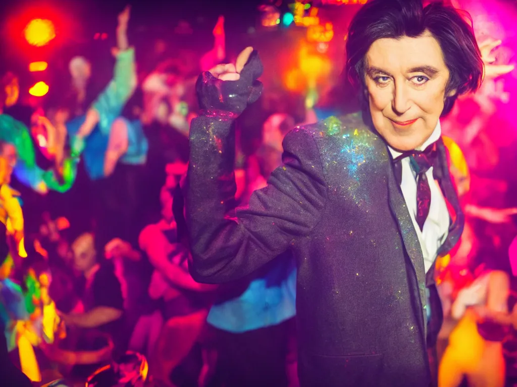 dslr close up photo of oscar wilde dancing at a gay