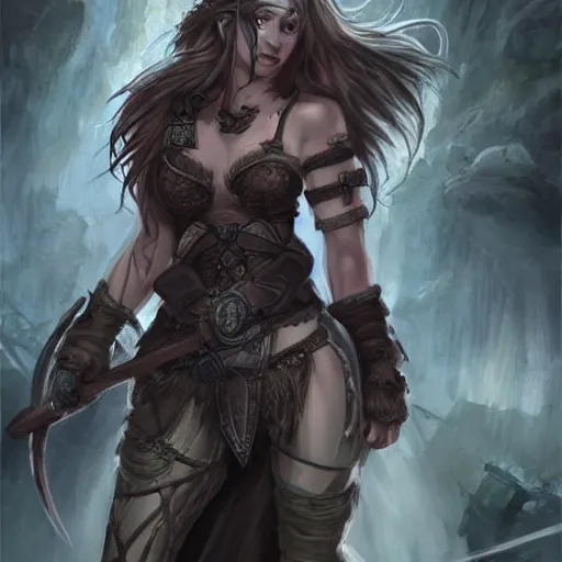 Prompt: a girl captured by orcs, epic fantasy art style