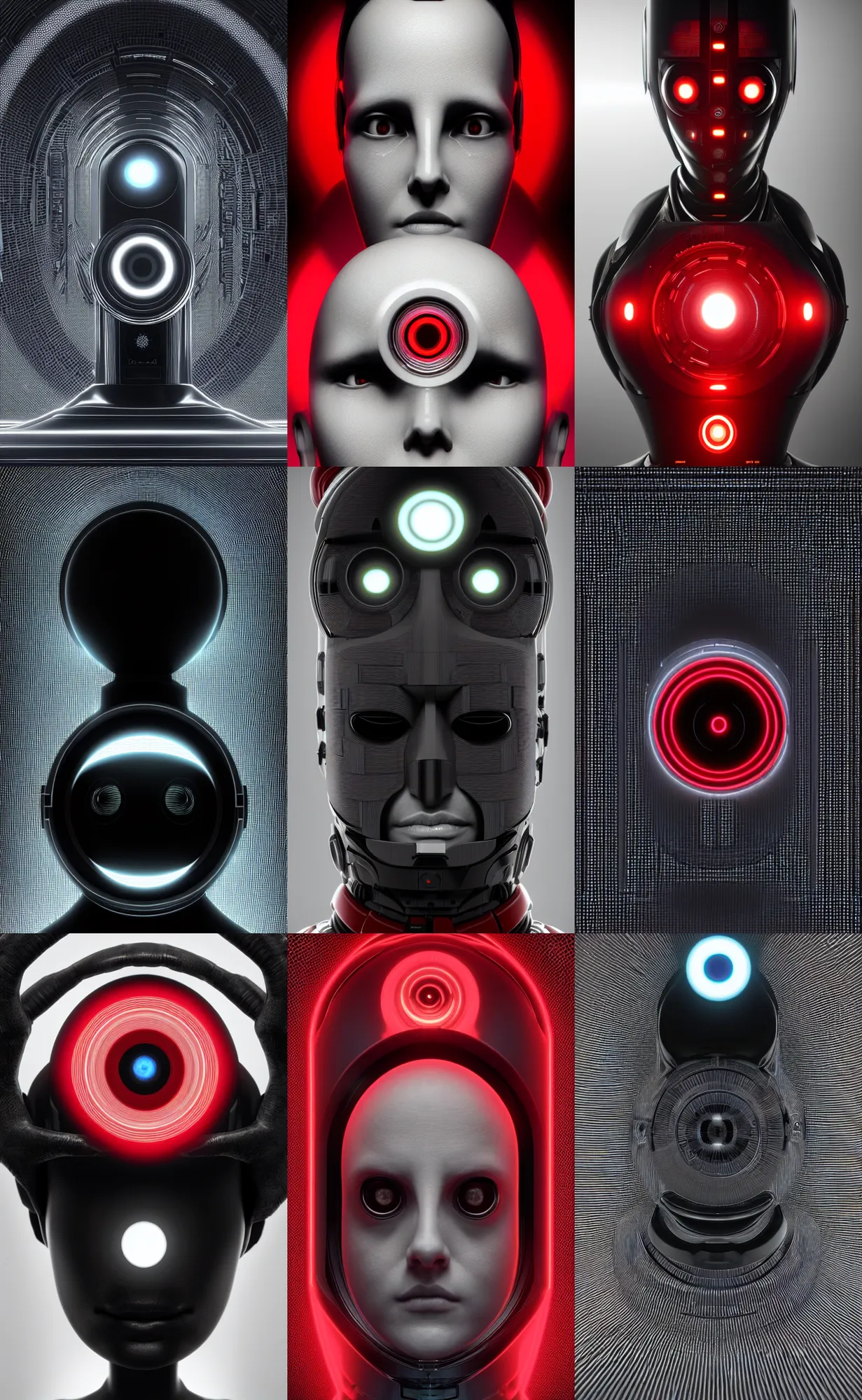 Prompt: symmetry!! ultra realistic portrait of hal 9 0 0 0!! black in background!, intricate, elegant, highly detailed, sci - fi, octane render, redshift render, unreal engine, smooth, sharp focus, blender, unreal engine 5, octane render, art by cgsociety, 8 k