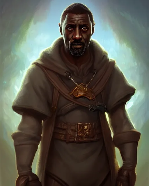 Image similar to cute little anthropomorphic idris elba, cute and adorable, pretty, beautiful, dnd character art portrait, matte fantasy painting, deviantart artstation, by jason felix by steve argyle by tyler jacobson by peter mohrbacher