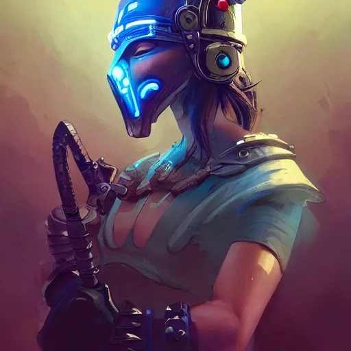 Image similar to cyberpunk viking helmet mask warrior goddess robot ninja fantasy, art gta 5 cover, official fanart behance hd artstation by jesper ejsing, by rhads, makoto shinkai and lois van baarle, ilya kuvshinov, ossdraws