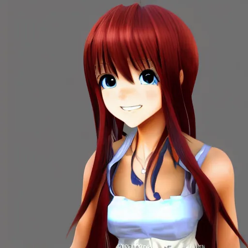 Image similar to 3 d anime girl very detailed, highly detailed, disney style