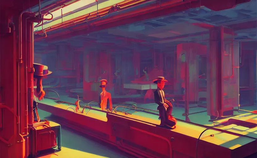 Image similar to Inside a toy factory, very coherent, Houdini algorithm generative art, painted by Edward Hopper, Wayne Barlowe, painted by James Gilleard, airbrush, art by James Jean