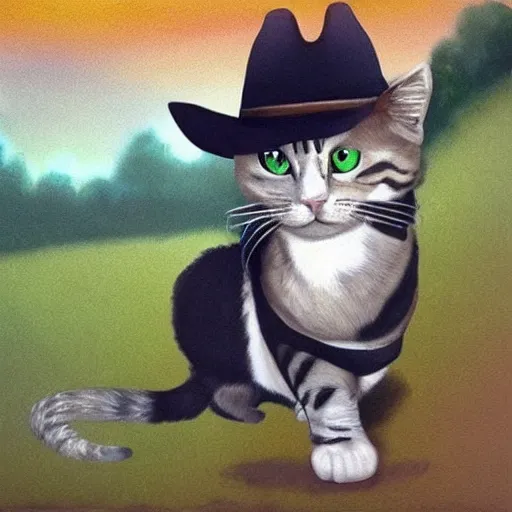 Prompt: cowboy cat