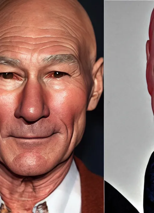 Image similar to patrick stewart covered in beef stew