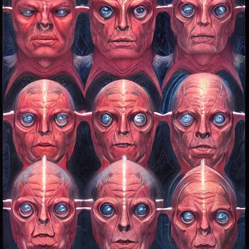 Image similar to multiple faces mutant, portrait by wayne barlowe