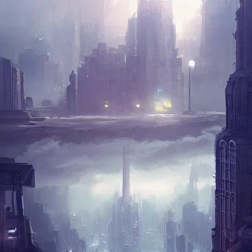 Image similar to A city suspended in the clouds , Greg rutkowski, Trending artstation, cinematográfica, digital Art