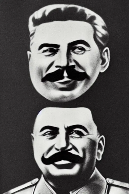 Image similar to joseph stalin portrait, but pig head inustead stalin's head photo in color