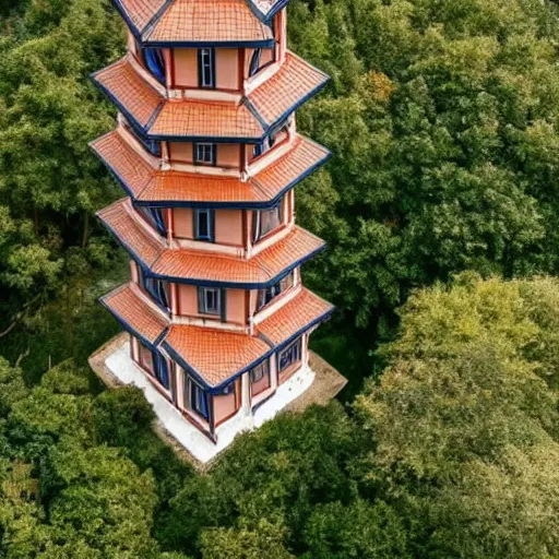 Image similar to a tower of houses one on top of each other