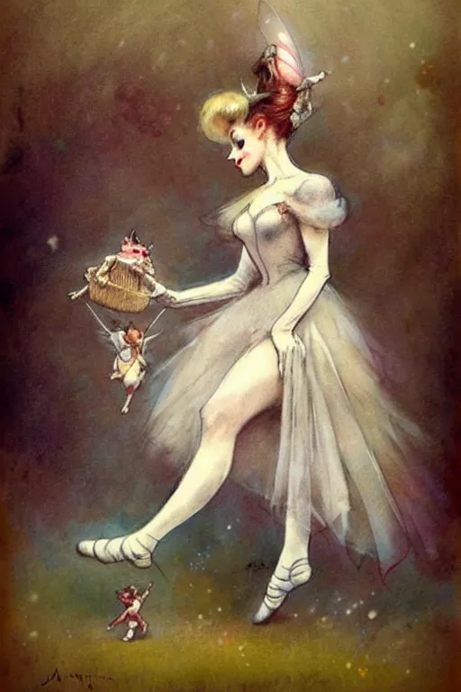 Image similar to (((((1950s fairy tale circus . muted colors.))))) by Jean-Baptiste Monge !!!!!!!!!!!!!!!!!!!!!!!!!!!