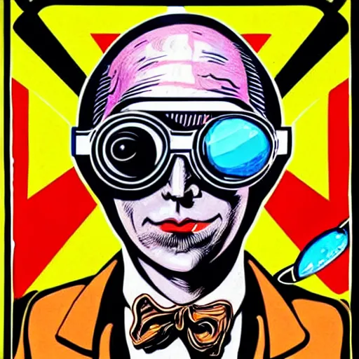 Image similar to graphic illustration, creative design, willy wonka as an astronaut, biopunk, francis bacon, highly detailed, hunter s thompson, concept art