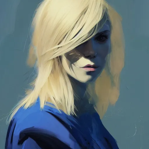 Prompt: Beautiful girl with a blond hair and blue eyes profile picture by Greg Rutkowski, asymmetrical, Organic Painting , Matte Painting, geometric shapes, hard edges, street art, trending on the artstation, realistic:2 by Sachin Teng:4, blur: -4