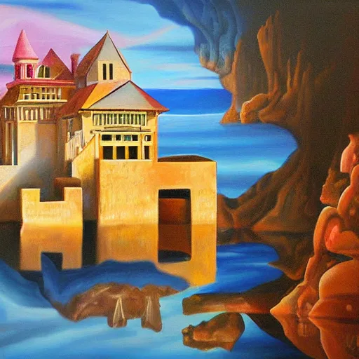 Prompt: architecture of the dreams, Fantasy oil painting