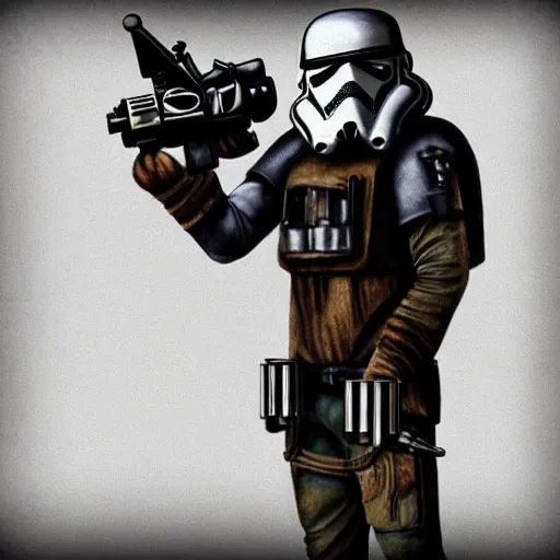 Image similar to dieselpunk stormtrooper,