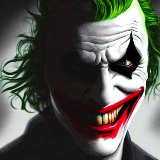Image similar to the joker with the batman mask, digital painting, amazing detail, artstation, cgsociety