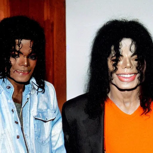 Image similar to michael jackson meeting black michael jackson