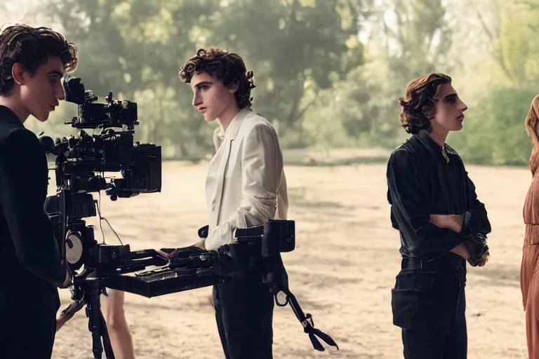 Image similar to lady gaga and timothee chalamet meet, red weapon 8 k s 3 5, cooke anamorphic / i lenses, highly detailed, cinematic lighting