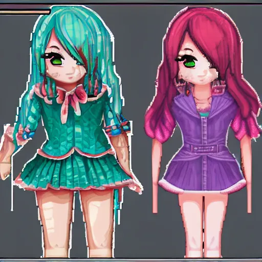 Prompt: girl sprite art