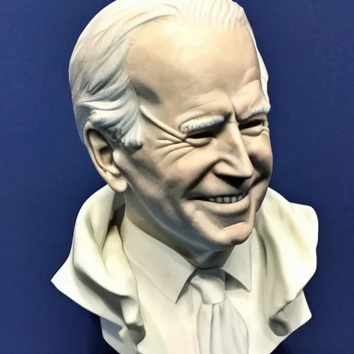 Image similar to marble bust of Joe Biden wearing a toga
