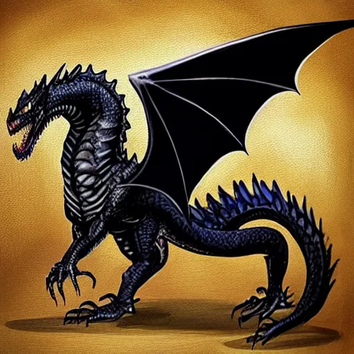 Image similar to “a painting of Drogon the black dragon from game of thrones”