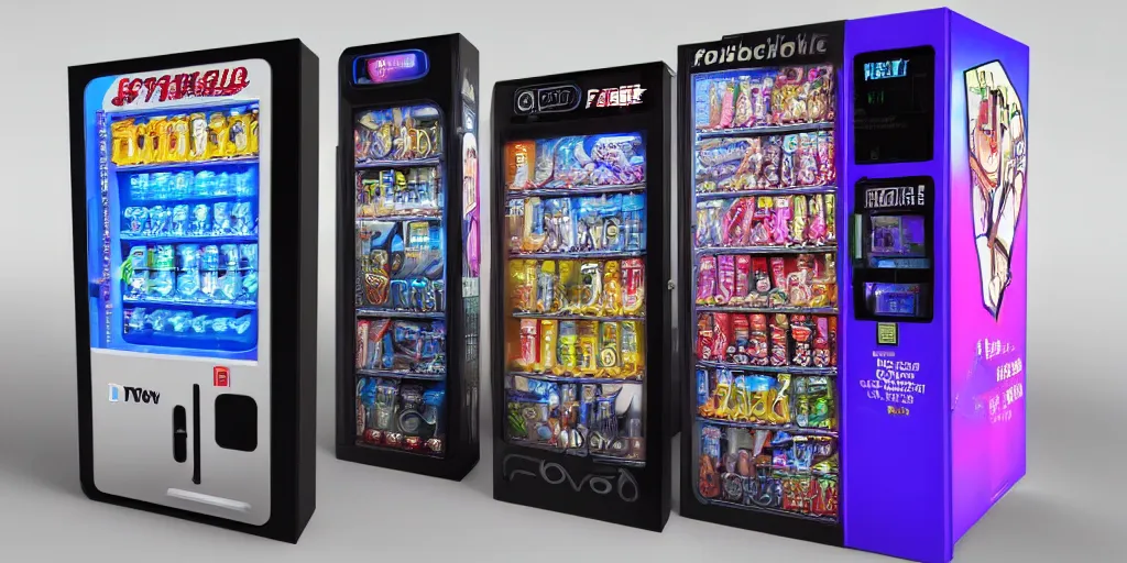 Prompt: futuristic cyberpunk vending machine