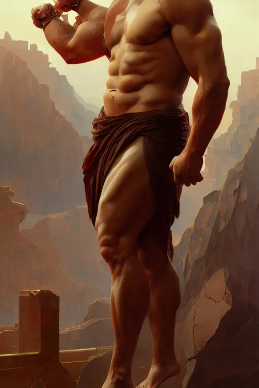 Image similar to Elon Musk as a Greek god, gorgeous, amazing, muscular, fit, very muscular male body, intricate, highly detailed, digital painting, artstation, concept art, sharp focus, illustration, art by greg rutkowski and alphonse mucha
