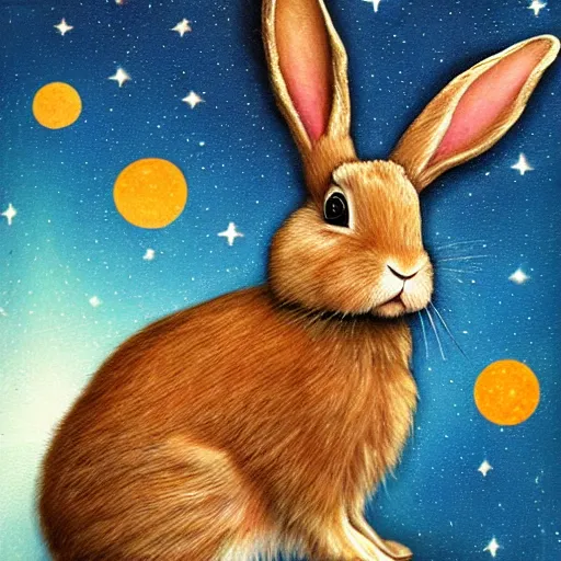 Image similar to rabbit in space