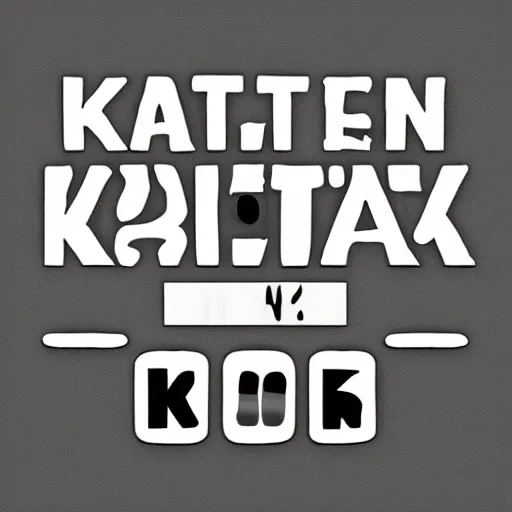 Image similar to text : katzkab, black and white,