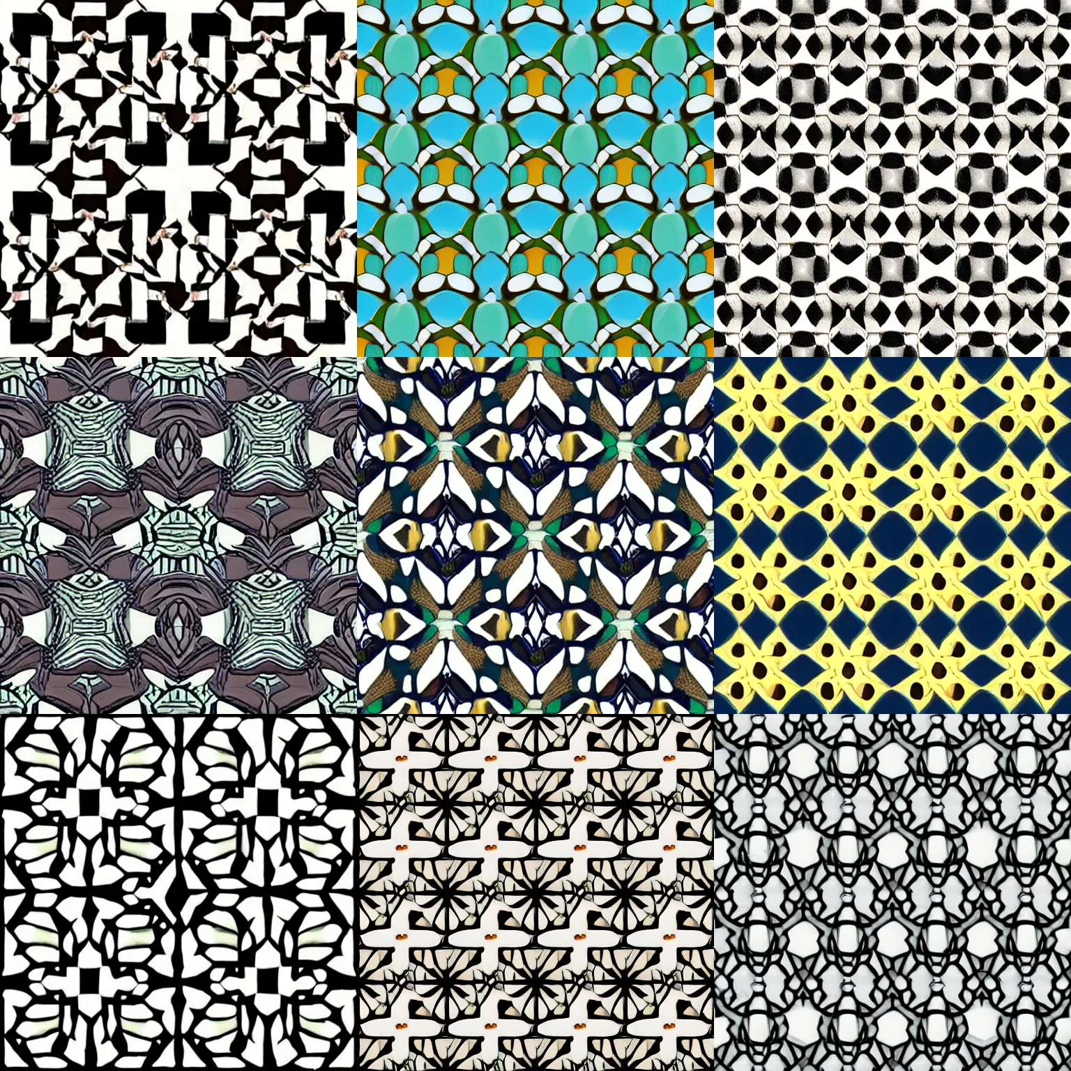 Prompt: a seamless tiling hedgehog pattern in the style of mc escher