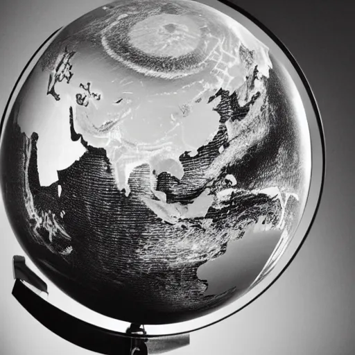 Prompt: the globe looking at itself in the mirror