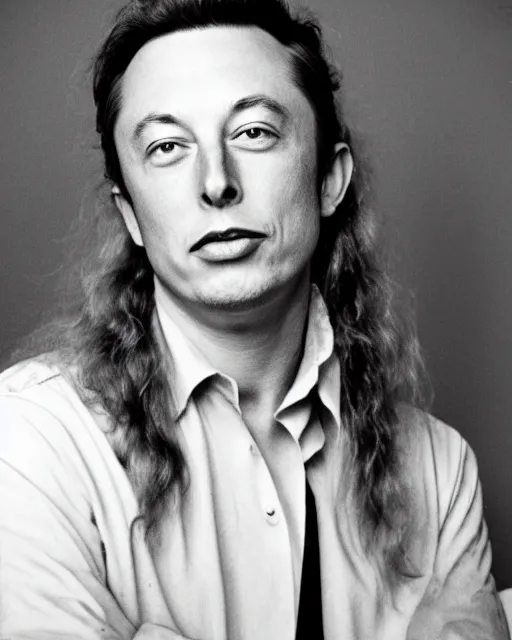 Image similar to a portrait of a 1 9 6 0 s hippie looking like elon musk