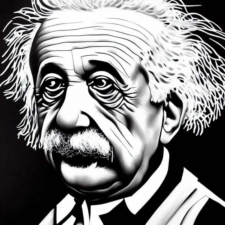 Image similar to a beautiful masterpiece painting of albert einstein by juan gimenez, award winning, trending on artstation,