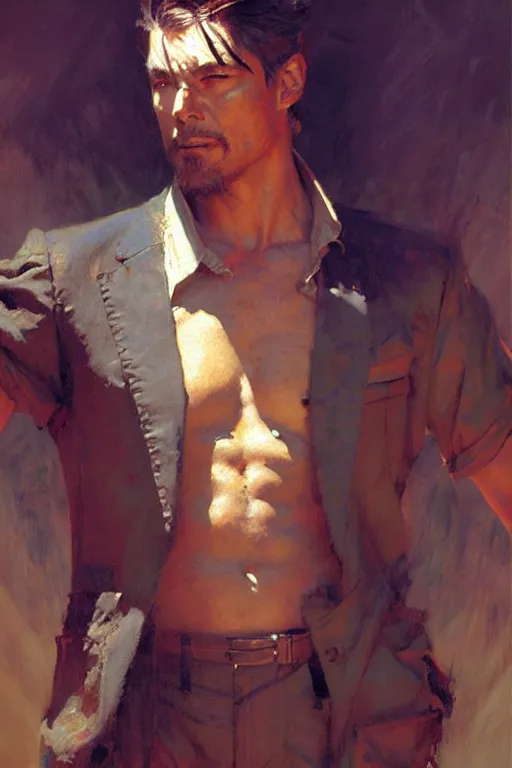 Image similar to attractive man, painting by gaston bussiere, craig mullins, j. c. leyendecker, yoji shinkawa