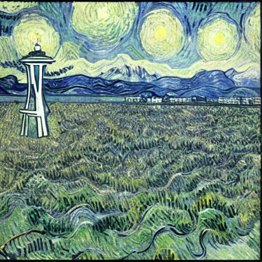 Image similar to Seattle, by VanGogh