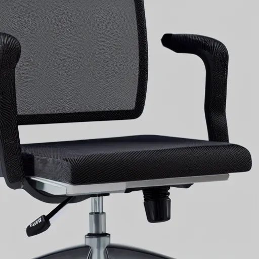 Prompt: Photograph of an office chair made from BMW parts, futuristic design, 8K HD, engineered, brutalist style, product shot