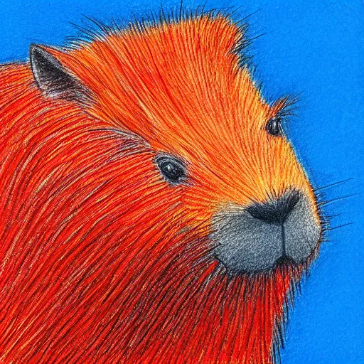 Prompt: bold crayon drawing of a capybara