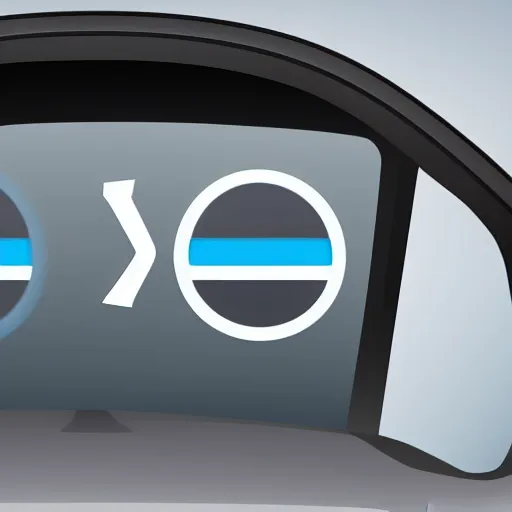 Image similar to An icon of a car in a flat design style, the car is gray and is shown from the front, the windshield is transparent, a light blue round circle is in the background