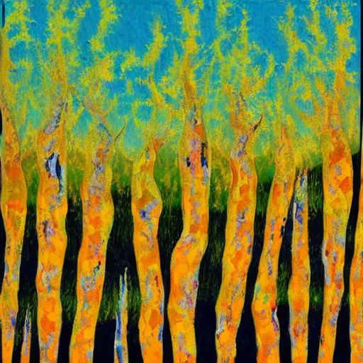 Image similar to abstract art representing aspen poplar