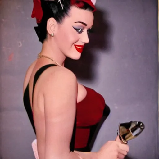 Prompt: katy perry pin up, award winning, 1 9 5 0 s