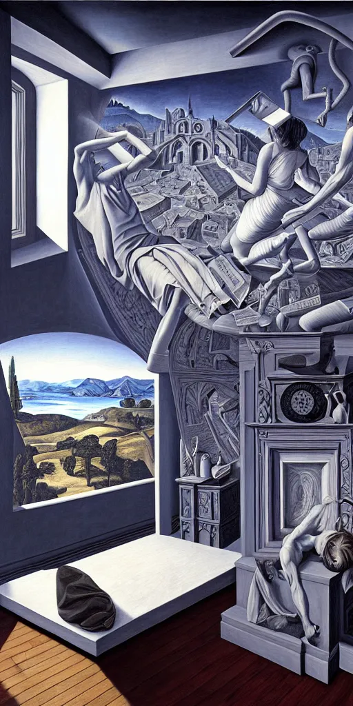 Image similar to hyperrealism wallpaper in style of rob gonsalves, giger, caravaggio