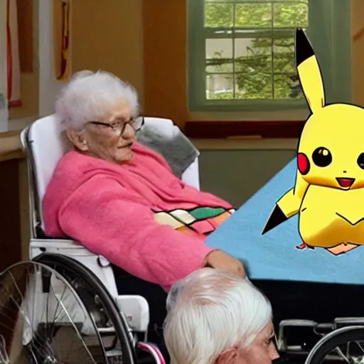 Image similar to an old age home for pikachu