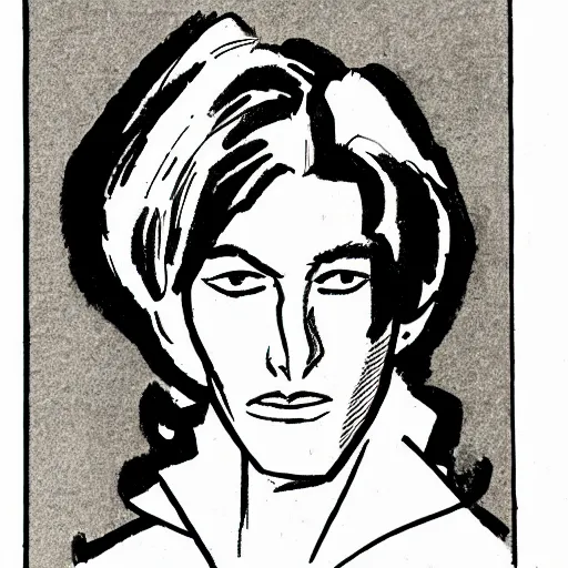 Image similar to a character drawn by David Mazzucchelli, portrait