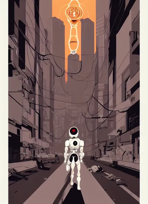 Image similar to poster artwork by Michael Whelan and Tomer Hanuka, Aperture Science, clean